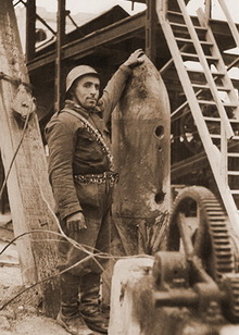 Unexploded bomb in the University of Madrid 1937